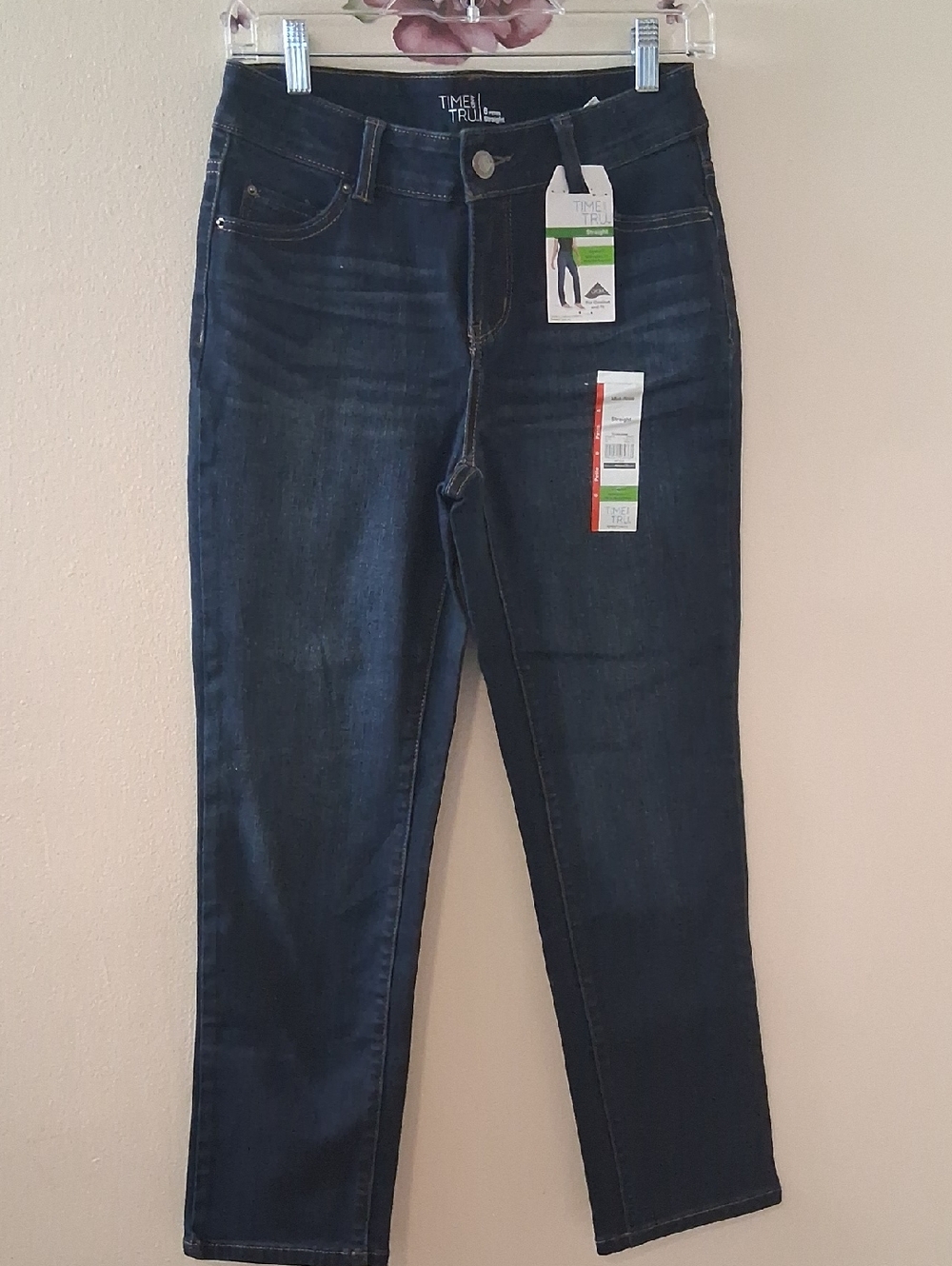 Time And True | Dark Wash Straight Leg Denim Jeans 6 Petite New